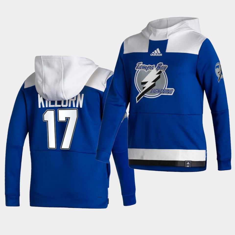 Men Tampa Bay Lightning 17 Killorn Blue NHL 2021 Adidas Pullover Hoodie Jersey Men Tampa Bay Lightning 17 Killorn Blue NHL 2021 Adidas Pullover Hoodie Jersey